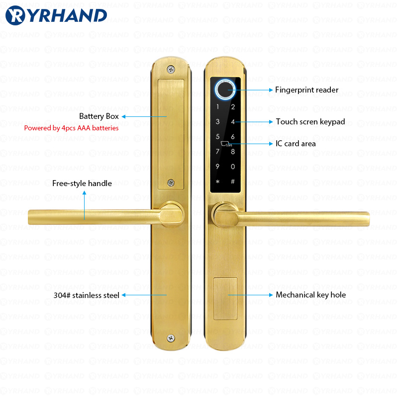 IP66 골드 스테인레스 스틸 슬라이딩 유리 스마트 잠 - Glass Door Hinge 리뷰 및 가격