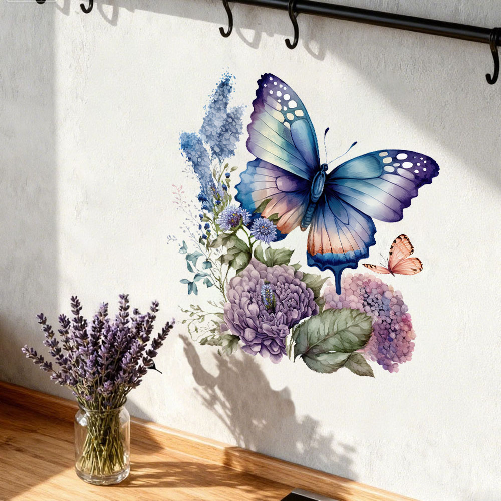 수채화 나비 꽃 벽 스티커 데칼 꽃무늬 동물 침실 거실 - Pvc Panel Background 리뷰 및 가격