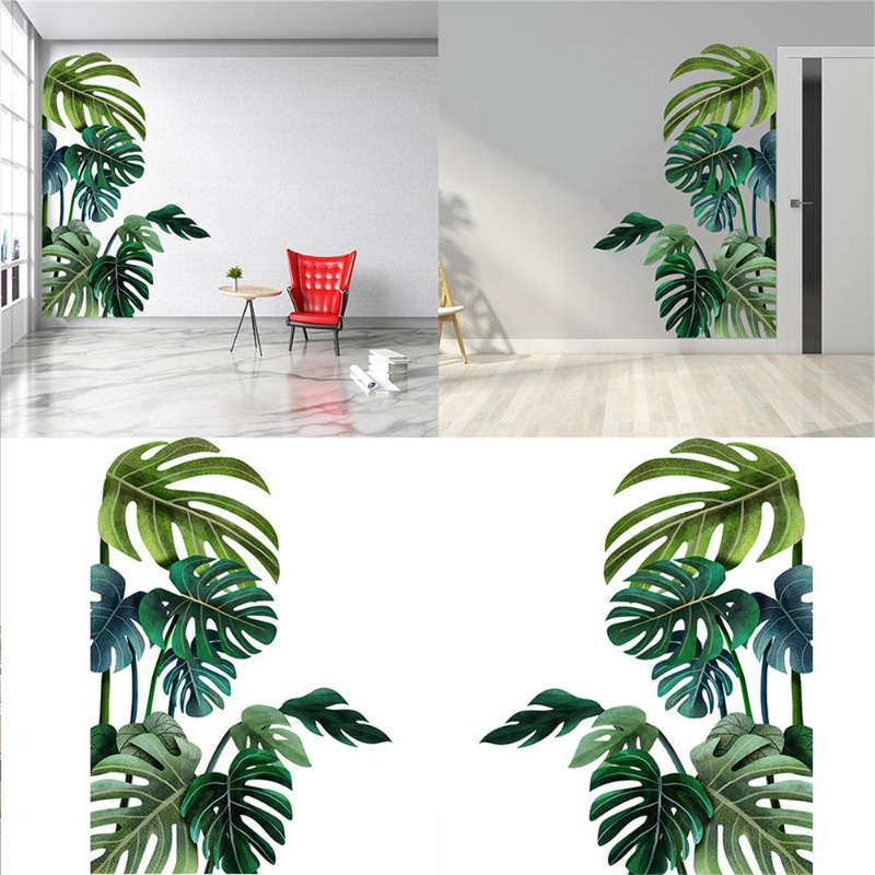 거실 침실 배경에 대 한 대형 북유럽 녹색 잎 벽 스티 - Pvc Panel Background 리뷰 및 가격