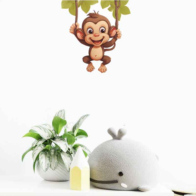 귀여운 아기 원숭이 거실 배경 장식 벽 스티커 자가 접 - Pvc Panel Background 리뷰 및 가격